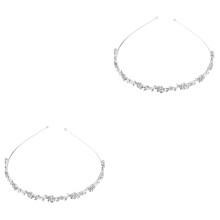 2St Zilveren Tiara Hoofddeksel, Haarband Voor Bruiloft