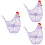 3Pièces Panier Métallique Violet Oeufs Décor Cuisine Polyvalent 5