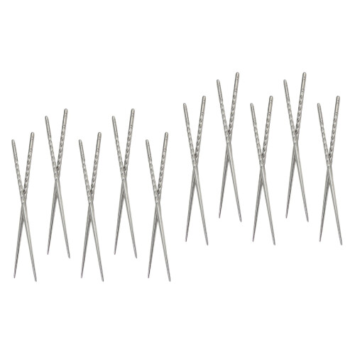40Paires Baguettes Tableware Acier Haute Résistance Argent 2