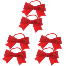 3Paren Rood Strik Haarlinten Zachte Elastische Haaraccessoires