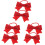 3Paren Rood Strik Haarlinten Zachte Elastische Haaraccessoires 1