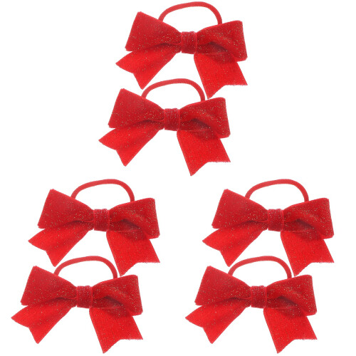 3Paren Rood Strik Haarlinten Zachte Elastische Haaraccessoires