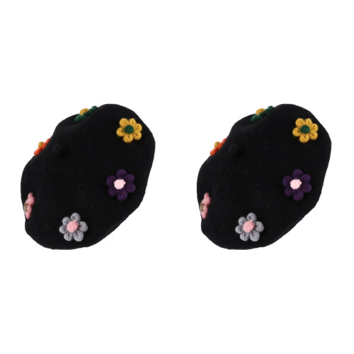 2St Zwarte Wol Hoed Stijlvolle Accessoire