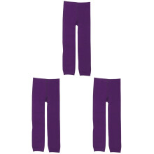 3St Paarse Tights Dik Gevoerd Comfortabel Rekbaar