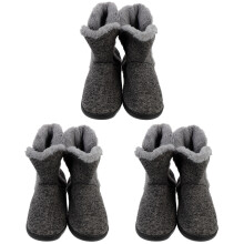 3Paren Comfortabele Winterpantoffels Grijs Warm Thuis