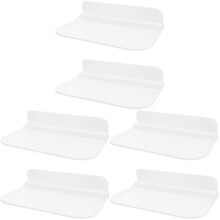 6St Inklapbare Douche Opbergplanken, Milieuvriendelijk Wit, Muurhanger