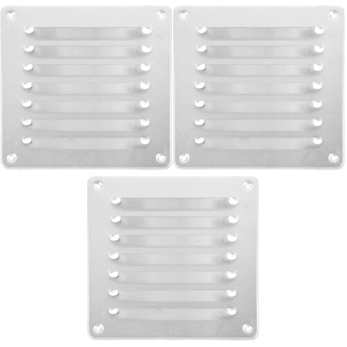 3Pièces Grille Ventilation Acier Inoxydable Argentée Pour Habitat 1