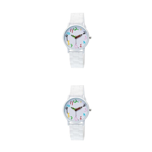 2St Kinderhorloges Cartoon Quartz Wit En Duurzaam