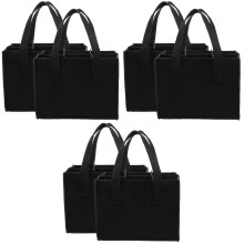 6St Duurzame Zwarte Wine Tote Bag Met Verwijderbare Scheidingswanden