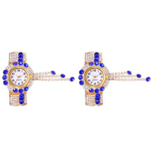 2St Blauwe Damessierhorloge Quartz Armband Elegant En Tijdloos