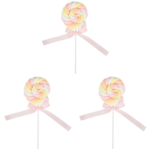 3St Creatieve Roze Lollipop Decor Resin Feest En Bruiloft Prop