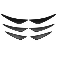 3Sets Front Bumper Lip Splitter Fins Auto Zwart Bumper Cover