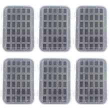 6St Transparante Plastic Naaigaren Spoelen Box Grijs Met Spons