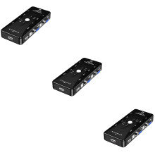 3Pièces Commutateur 4 Ports Noir Compact Hd 1080P Efficace
