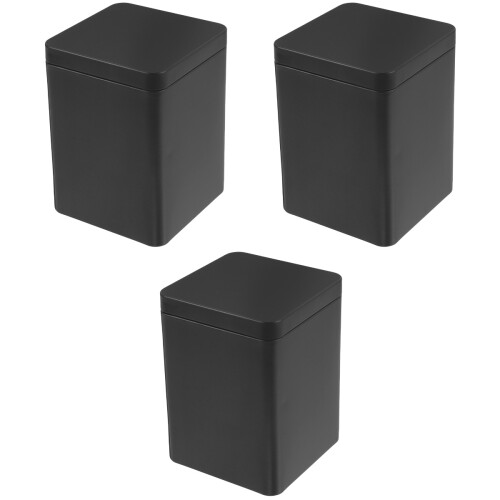 3Pièces Boîtes De Conservation Carrées Noir Pour Bonbons 1