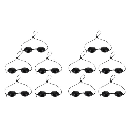 10Pièces Cache-Œil PVC Noir Durable Pour Protection Uv Beauté 1