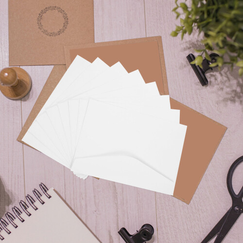 100Pièces Enveloppes Blanches Solides Pour Rangement 2