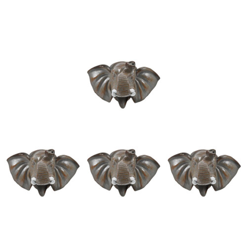 4Pièces Murale Résine Bec Tête D'éléphant 2