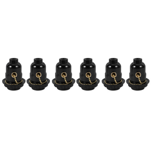 6Pièces Supports E27 Noir Faciles À Installer Pour Ampoules À Vis 1