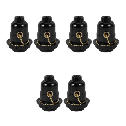 6Pièces Supports E27 Noir Faciles À Installer Pour Ampoules À Vis 2