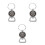 3Pièces - Mini Fléchette Métal Ouvre- Pendant Sac 4