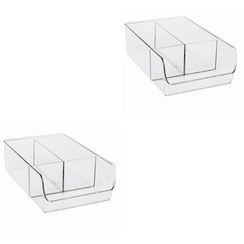 2Pièces Boîtes De Rangement Transparentes En Plastique 2