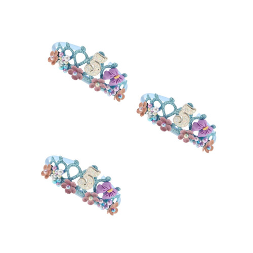 3Pièces Couronnes Fleurs -Têtes Princesse Enfant