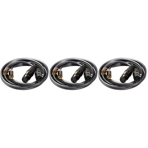 3Pièces Câble Double Xlr Noir Anti-Interférences Pour Audio 2