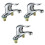 3Pièces Robinet Zinc Argenté Cascade Hot Cold Modern Usage Multiple 2
