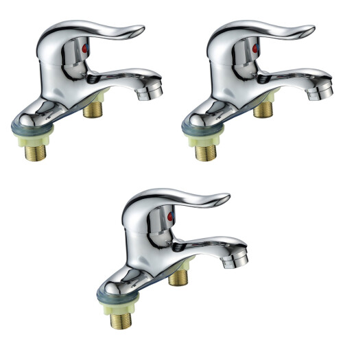 3Pièces Robinet Zinc Argenté Cascade Hot Cold Modern Usage Multiple 1