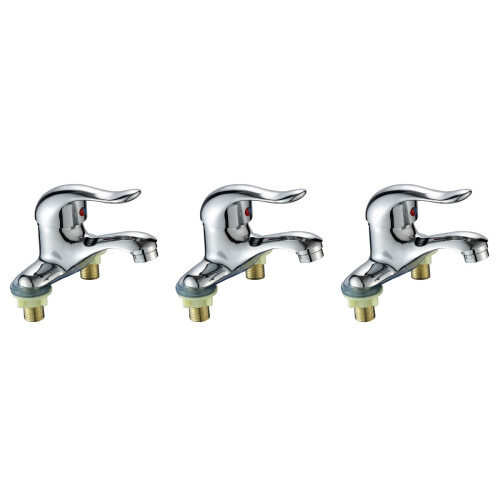3Pièces Robinet Zinc Argenté Cascade Hot Cold Modern Usage Multiple 2