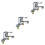 3Pièces Robinet Zinc Argenté Cascade Hot Cold Modern Usage Multiple 4
