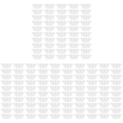 300St Witte Cupcake Papier Cups Bloemvormig Voor 1