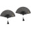 2Pièces Éventail Pliable Bambou Noir Style Chinois Décoratif 3