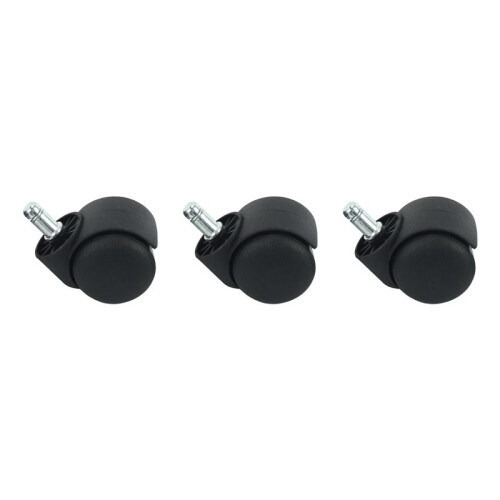 50mm Roues de Roulettes de Chaise de Bureau - Ensemble de 20 - Noir 2