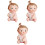 3Pièces Sculptures Gâteau Bébé Colorées En Résine Pour 3