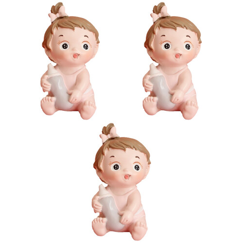 3Pièces Sculptures Gâteau Bébé Colorées En Résine Pour 2