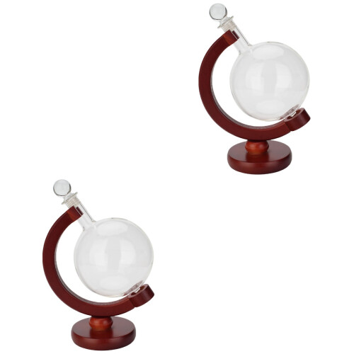 2Pièces Décanteur À Vin Globe En Verre Support Coloré Pour Bar 1
