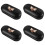 4Pièces Organizer Lunettes PU Noir Double Usage Compact 4