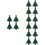 16Pièces Étuis Couverts Noël Vert Tissu Pour Table 5