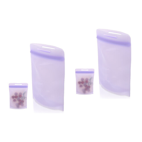 2Pièces Stockage Alimentaire Violet Silicone Sceau 2