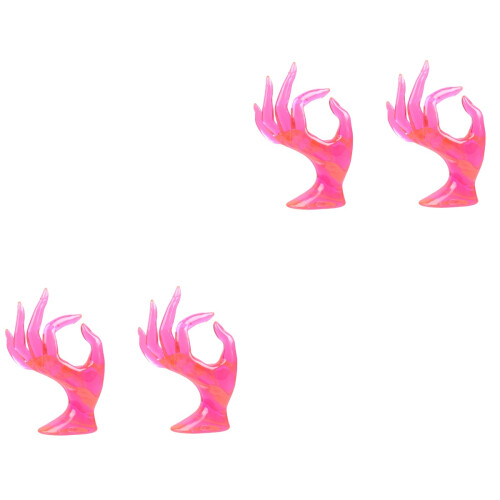 4Pièces Support Bijoux Rose Présentoir Main 2
