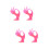 4Pièces Support Bijoux Rose Présentoir Main 7