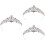 3Pièces Accessoires En Métal Argenté Pour 5