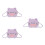3Pièces Sac Chat Peluche Violet Pour Filles Usage Polyvalent 5