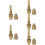 5Sets Gouden Tuinslang Nozzle Verstelbare Ventilator- En Straaluit 10