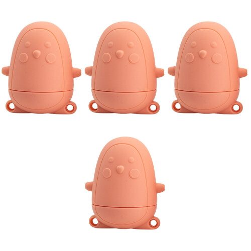 4Pièces Jouets Bain Enfant Rouge Silicone Décoration 1