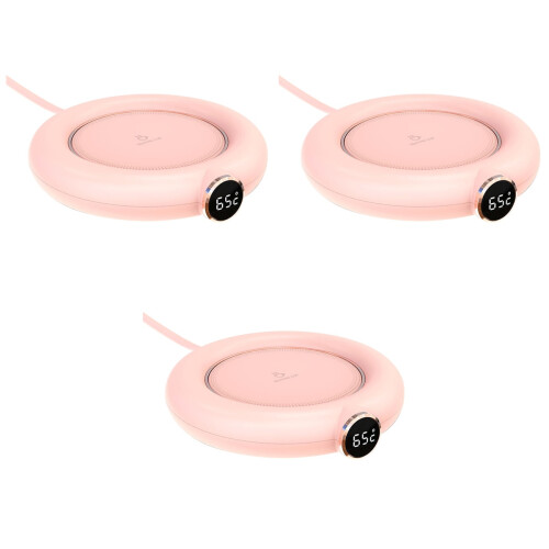 3Pièces Chauffant Rose USB, Chauffe-Tasse Boissons Chaudes 2
