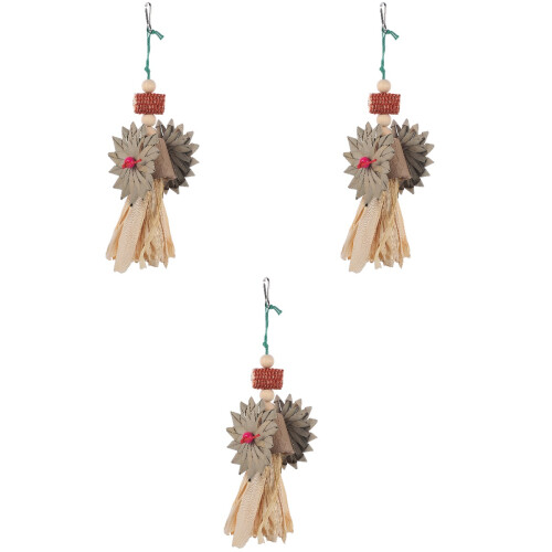 3Pièces À Suspendre En Bois Pour Perroquets Accessoire Coloré 1
