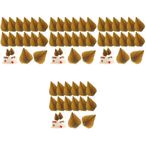 96Pièces Décorations Pliables Dorées En Papier Pour Cupcakes 1
